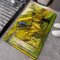 Artistic absorbent diatom mud bath mat featuring Van Gogh style oil painting landscape - 40*60cm / Smithy Craft (Rectangle)