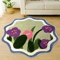 Irregular tulip floral rug in a soft imitation cashmere for a cozy living room - 60*60cm / Bauhinia-Irregular