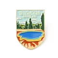 Pin esmaltado del Parque Nacional de Yellowstone con diseño de paisaje colorido - Broche Paisaje del Parque Yellowstone (JEWB-J005-02B-G)