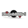 Cute heart mathematical formula enamel pin brooch with red hearts in white finish - Math Formula Heart Brooch (JEWB-Z003-B01)