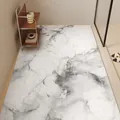 Non-slip grey marble pattern silk loop bathroom mat for shower room floor coverage - 60x90cm / Marble Style B
