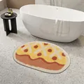 Cozy croissant shaped absorbent bath mat in a modern bathroom setting - 40*60cm / Pineapple Bun