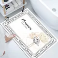Soft diatom mud absorbent bathroom mat with floral design in a home bathroom setting - Xiangyu Zuiqiu (Rectangular) / 40*60cm