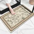 Close-up of a soft non-slip lamb velvet bath mat with an elegant floral design - 40*60cm / Life Like Summer Flowers (Rectangular)