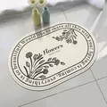 Oval non-slip lamb velvet bath mat with elegant floral pattern for home decor - 40*60cm / Rich Floral Collection (Oval)