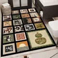 Vintage style absorbent non-slip bathroom floor mat with artistic collage pattern - 40*60cm Absorbent Leather / Mid-Century Puzzle Style A (Vertical)
