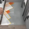 Modern Noordse geometrisch slaapkamertapijt met oranje en grijze patronen decor - 40*60cm / Kristalfluwelen Bedmat Stijl 2