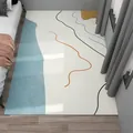 Modern Noordisch slaapkamertapijt met minimalistische blauwe en oranje golfpatronen - 40*60cm / Kristal Fluweel Nachtkastje Tapijt Stijl 3