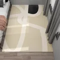 Noords minimalistisch slaapkamertapijt met abstracte geometrische patronen in beige - 40*60cm / Kristalfluwelen slaapkamerkleed - Stijl 4