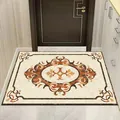 Elegant New Chinese style non-slip entryway rug featuring an ornate marble floral pattern - 40*60cm / New Chinese Style 23