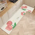 Set tappeti cucina in terra di diatomee floreale, assorbente antiscivolo elegante - Stile Tulipano da Cucina A / 40*60cm