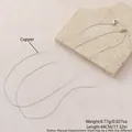Minimalist copper chain necklace in silver finish, 44cm length and 0.77g weight. - Twisted Link Chain (NAP09-10)