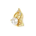 Close-up of gold-plated butterfly pendant featuring sparkling zircon inlay details. - Butterfly Style (NAA03-7) / Pendant Only (No Chain)