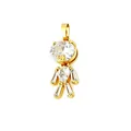 Close-up of a gold-plated animal pendant with sparkling cubic zirconia stone inlays - Full Zirconia Bear Style (NAA03-10) / Pendant Only (No Chain)