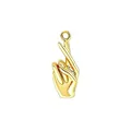 Ciondolo a forma di dita incrociate dorato per gioielli fai da te collane e bracciali - un solo ciondolo, senza catena / Stile Dita Incrociate Dorato (NAQ10-6) / Oro