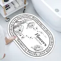 Oval soft diatomaceous earth absorbent bathroom mat with elegant black floral print - Elegant Flowers (Oval) / 40*60cm