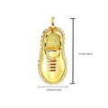 Detailweergave van de gouden sneaker bedel met 1,9 cm hoogte en 0,8 cm breedte - Gouden Sneaker Bedeltje (NAQ10-3)