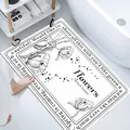 Soft diatom mud absorbent bath mat with elegant floral print and inspirational English text - Elegant Flowers (Rectangular) / 40*60cm
