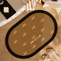 Maillard braune ovale saugfähige Badezimmermatte mit Comic-Skater-Hunde-Design - Maillard Hund Stil B-Oval / 40x60cm Kieselgur