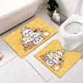 Set tappetini bagno con gatti cartone animato, tappeti per WC assorbenti antiscivolo - Gruppo di gatti