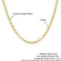 Gold plated copper link chain necklace 0.4cm width 44cm length for DIY jewelry - Classic O-Chain Necklace (MA03-1)