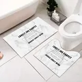 Marble texture non-slip bathroom mat set with rectangular and U-shaped toilet rugs - 50x60cm U-Shaped Mat (Single Pack) / Nordic Style 02