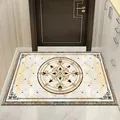 Elegant New Chinese style non-slip entrance door mat with gold medallion pattern - 40*60cm / New Chinese Style 01