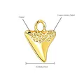 Golden shark tooth pendant accessory in copper with 3-layer plating, 0.7cm size - Shark Tooth Style (NAR07-4) / Pendant Only / Gold