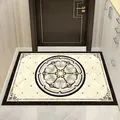 New Chinese style non-slip entryway door mat with elegant floral medallion pattern - 40*60cm / New Chinese Style 02