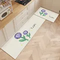 Set di tappetini da cucina in farina di diatomee antiscivolo con motivo tulipano viola - Stile Tulipano da Cucina D / 40*60cm