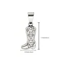 Zilveren cowboylaars hanger met afmetingen voor doe-het-zelf sieraden maken - Zilveren Cowboylaars Hanger (NAR08-7) / 1.7x0.9cm / Zilver