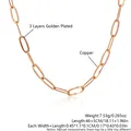 Rose gold copper paperclip chain link necklace with 3 layers plating and 51cm length - Paperclip Necklace (NAP09-8)