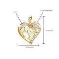 Gold plated heart pendant for Mom featuring sparkling cubic zirconia inlaid stones - Mom Lettering Zirconia Heart (NAR12-3)