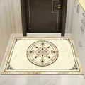 Elegant European medallion pattern floor mat for entrance hallway with non-slip backing - 40*60cm / New Chinese Style 04