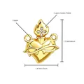 Gold plated copper sacred heart pendant with zircon stones, 1.7x1.4cm SKU accessory - Sacred Heart Cross Thorns Style (NAS04-3)