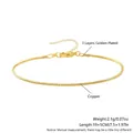 Gold-plated copper box chain bracelet for DIY jewelry making, 19+5cm length - Box Link Chain (NZ12-4)