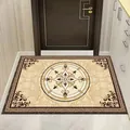 Vintage ornate mandala floor mat for entryway with beige and brown pattern - 40*60cm / New Chinese Style 05