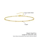 Gold plated copper chain bracelet with adjustable length and bead details - Beaded Link Chain Bracelet (NZ12-2)