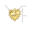Gold plated copper heart pendant with rose sword design and clear zircons 2cm size - Rose Sword Zirconia Heart Style (NAS02-1)