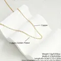 High quality 3 layers golden plated copper chain necklace width 0.1cm length 45+5cm - Minimalist Link Chain (MA03-10)