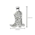 Gedetailleerde zilveren cowboylaars hanger voor DIY sieraden maken met maatinformatie - Vintage Zilveren Filigraan Cowboylaars (NAQ07-5)