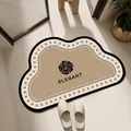 Tapis de bain élégant avec motif rose, forme de nuage absorbante et envers antidérapant - 30x50cm (Terre de Diatomée Épaissie) / Style Chanel de Luxe B (Forme de Nuage)