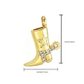 Vergulde western cowboylaars hanger met kristallen accenten en exacte afmetingen - Ster Strass Sporenlaars (NAR08-10)