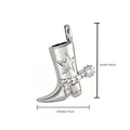 Zilveren western cowboylaars hanger met gegraveerde ster en zirkonia accenten - Zilveren Ster Strass Sporenlaars (NAR09-1)