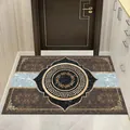 New Chinese style entryway mat with marble pattern and Greek key design - 40*60cm / New Chinese Style 07