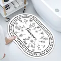 Soft diatom mud absorbent bathroom mat with floral patterns and English text variant - Dreamy Flower Language (Oval) / 40*60cm