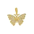 Elegant gold-plated butterfly pendant inlaid with sparkling white zircons for jewelry - Butterfly Style (NAL08-1) / Pendant Only (No Chain)