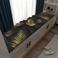 Tappetino per davanzale nero di lusso con palma dorata, versatile per tutte le stagioni. - 60*100cm (Taglio Libero) / Stile Foglia di Palma Dorata (03)