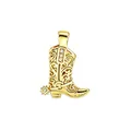 Ciondolo a forma di stivale da cowboy dorato con zirconi per creazione gioielli fai-da-te - un solo ciondolo, senza catena / Stile Stivale da Cowboy Dorato (NAQ07-4)