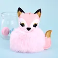Süßer rosa Fuchs-Kunstpelz-Bommel-Schlüsselanhänger für Damen und kreative Taschendekoration - Kleiner Fuchs - Rosa